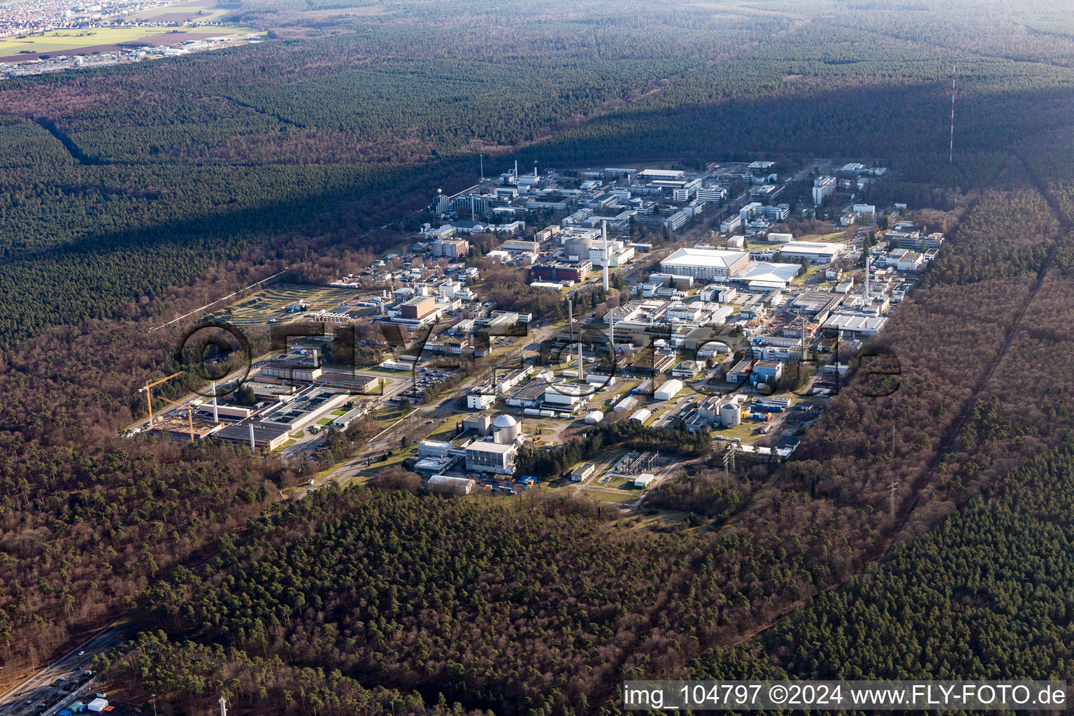 Image drone de Campus KIK Nord à le quartier Leopoldshafen in Eggenstein-Leopoldshafen dans le département Bade-Wurtemberg, Allemagne