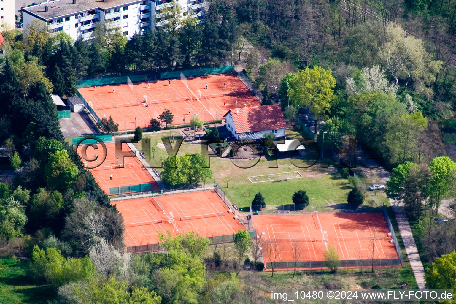 Vue aérienne de Club de tennis à Jockgrim dans le département Rhénanie-Palatinat, Allemagne