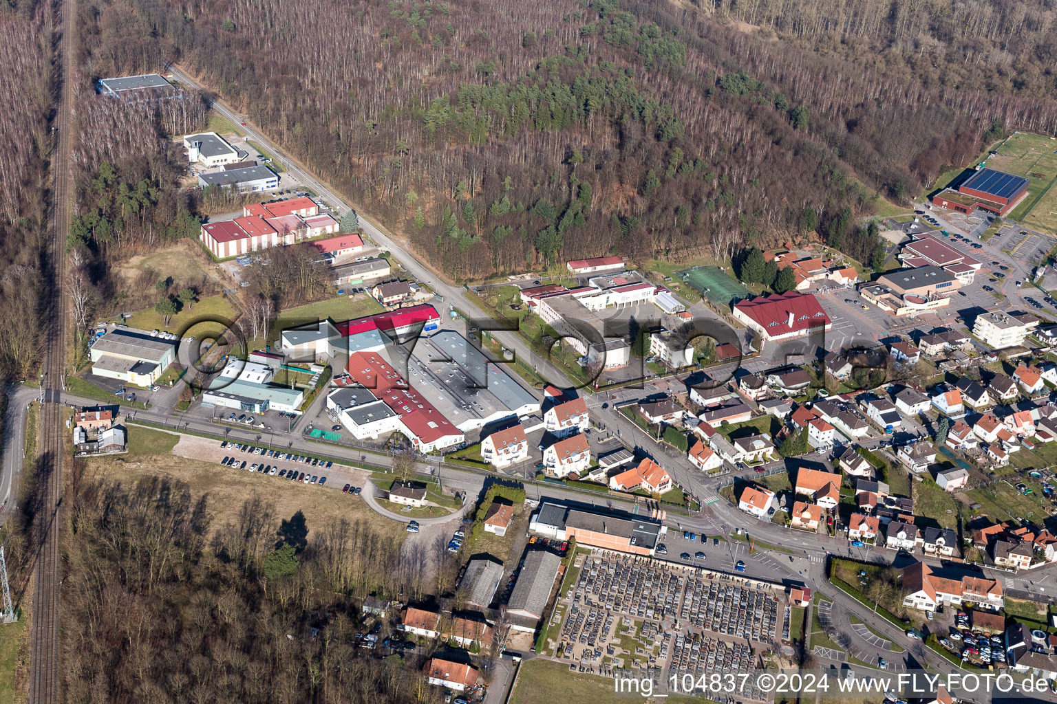 Seltz dans le département Bas Rhin, France d'en haut