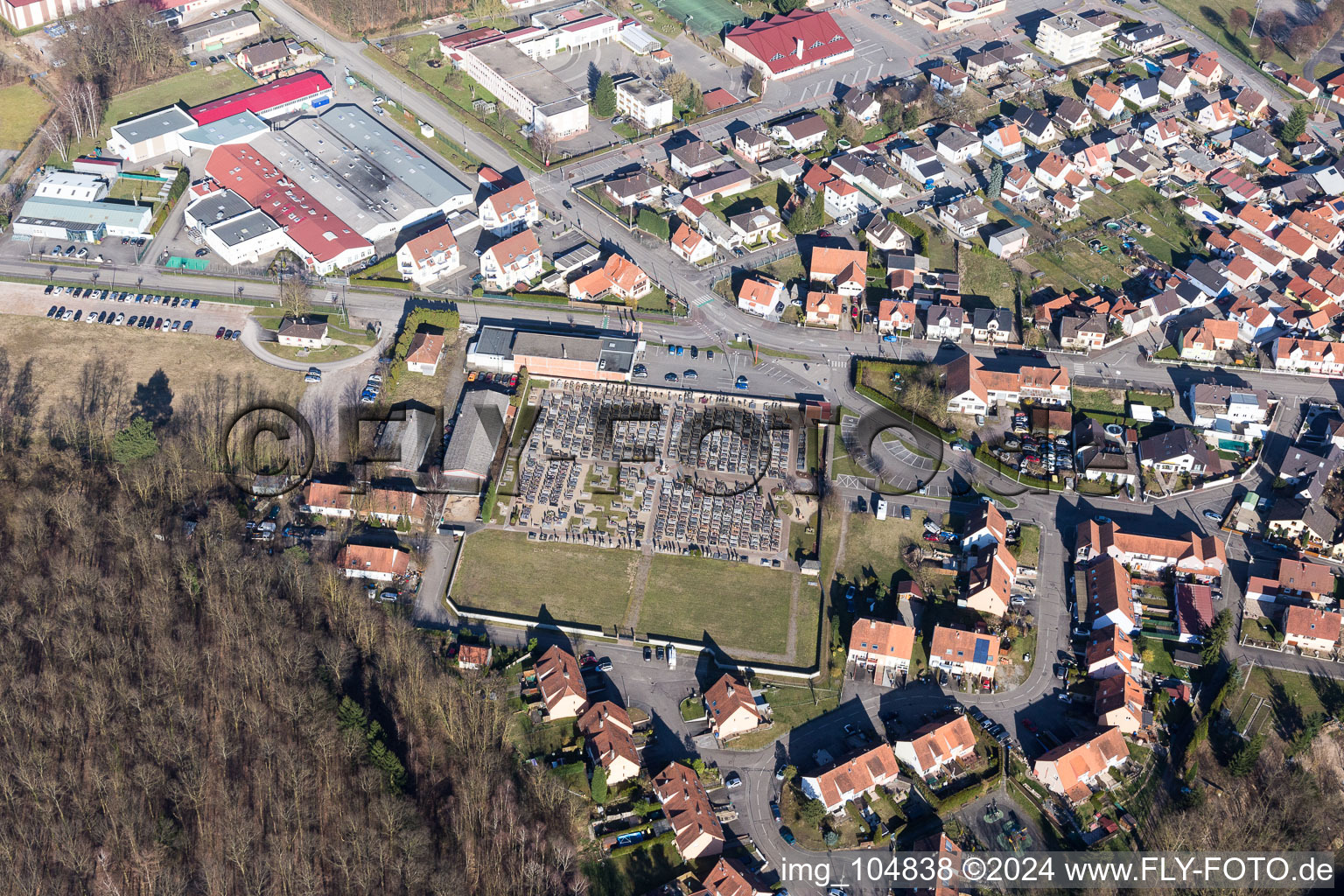 Seltz dans le département Bas Rhin, France hors des airs