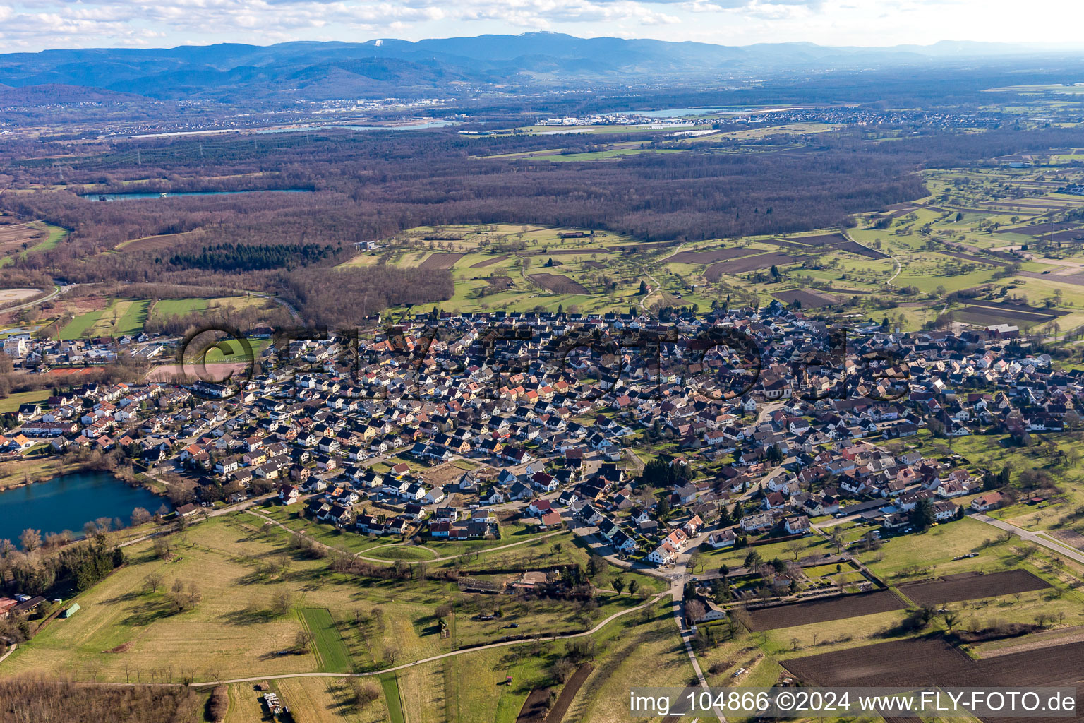 Vue aérienne de Quartier Ottersdorf in Rastatt dans le département Bade-Wurtemberg, Allemagne