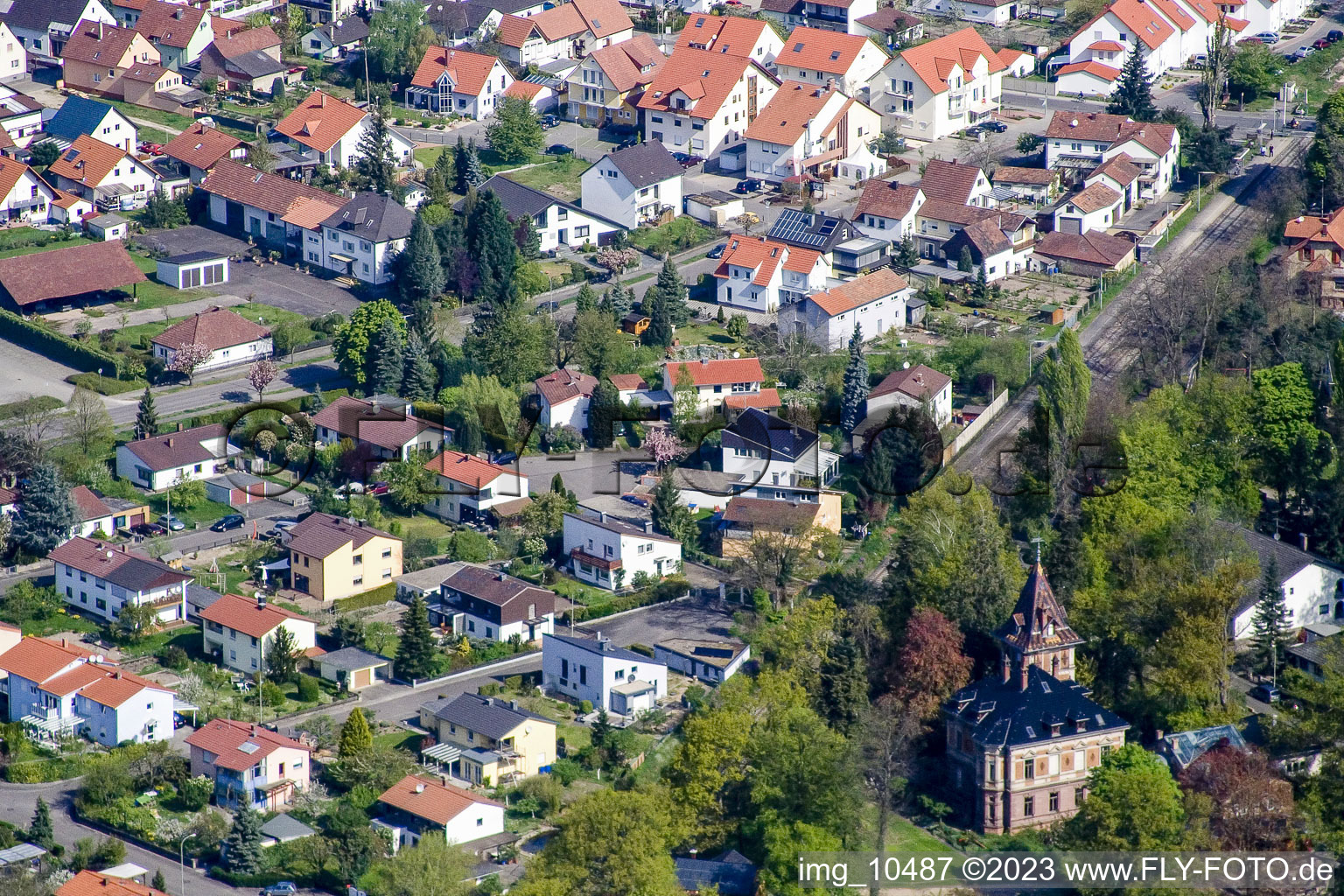 Photographie aérienne de Gerersheimer Straße, Kandeler Straße à Jockgrim dans le département Rhénanie-Palatinat, Allemagne