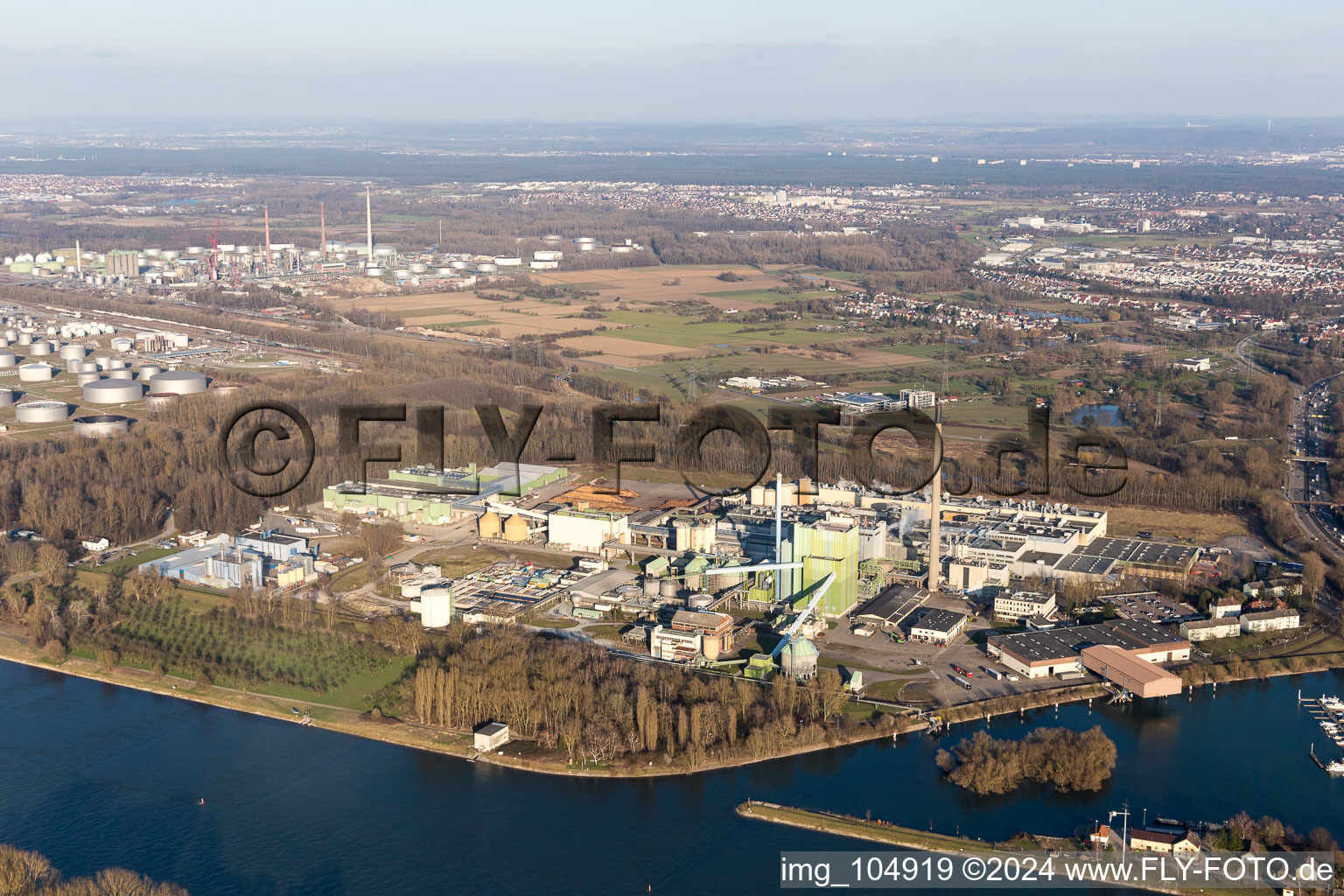 Photographie aérienne de Quartier Rheinhafen in Karlsruhe dans le département Bade-Wurtemberg, Allemagne