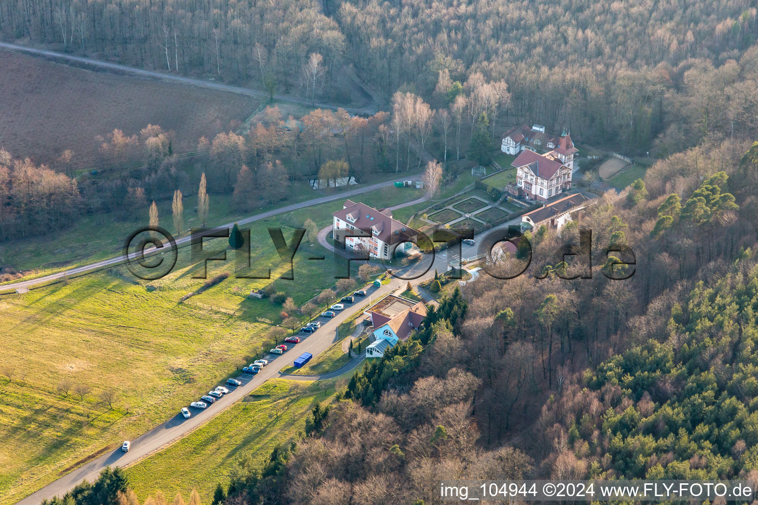 Vue aérienne de Marienbronn à Lobsann dans le département Bas Rhin, France