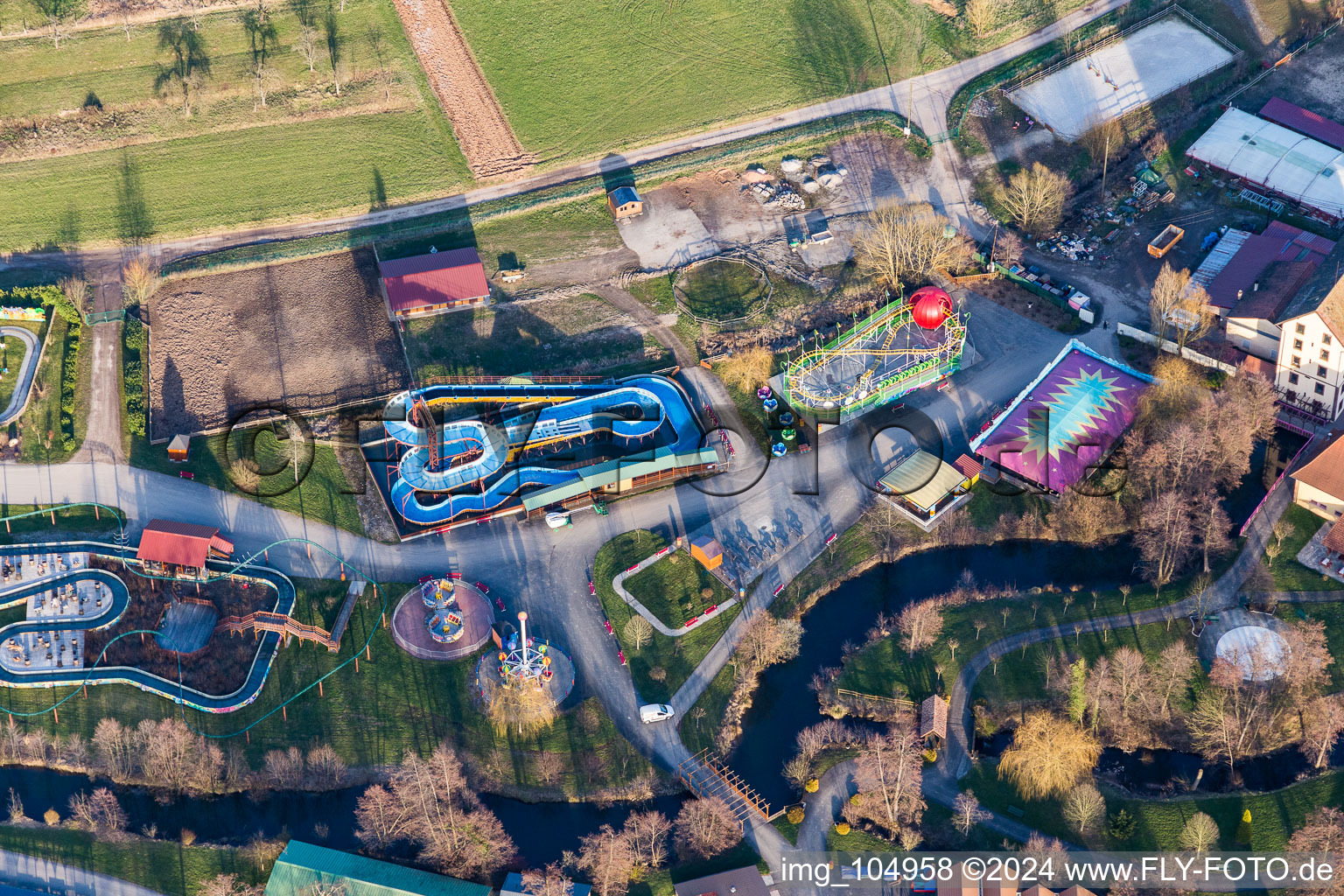 Photographie aérienne de Base de loisirs - Parc d'attractions Didiland à Morsbronn-les-Bains dans le département Bas Rhin, France