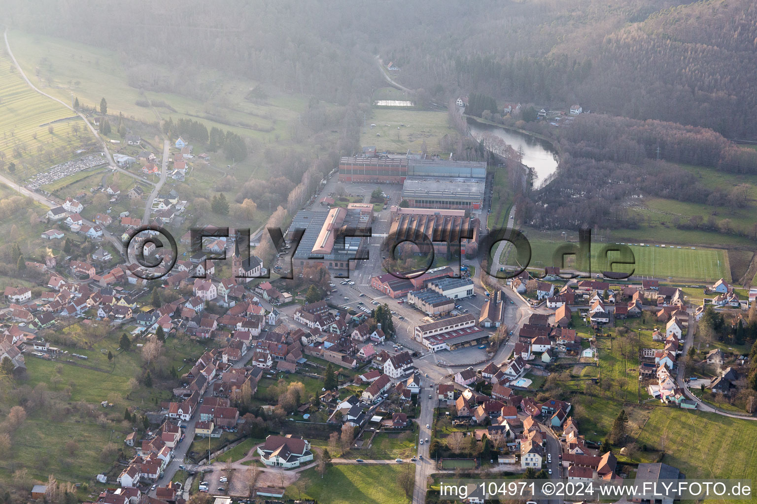 Vue oblique de Zinswiller dans le département Bas Rhin, France