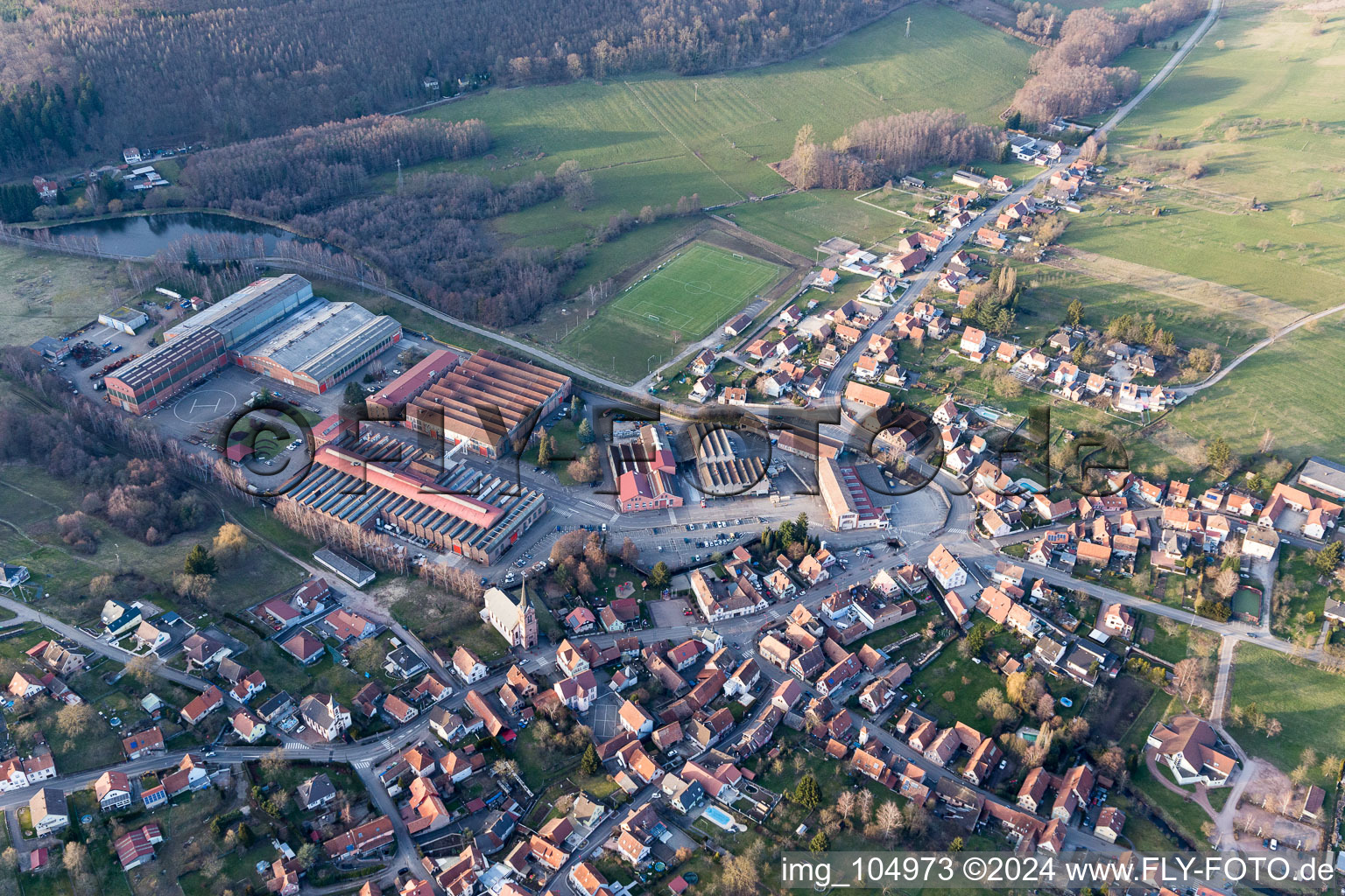 Zinswiller dans le département Bas Rhin, France d'en haut