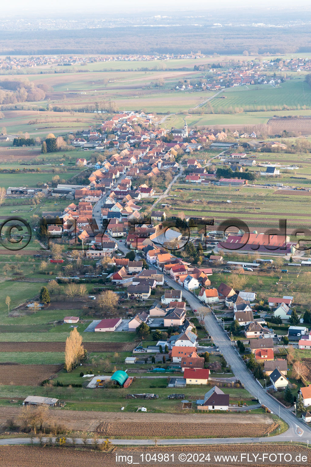 Enregistrement par drone de Forstheim dans le département Bas Rhin, France