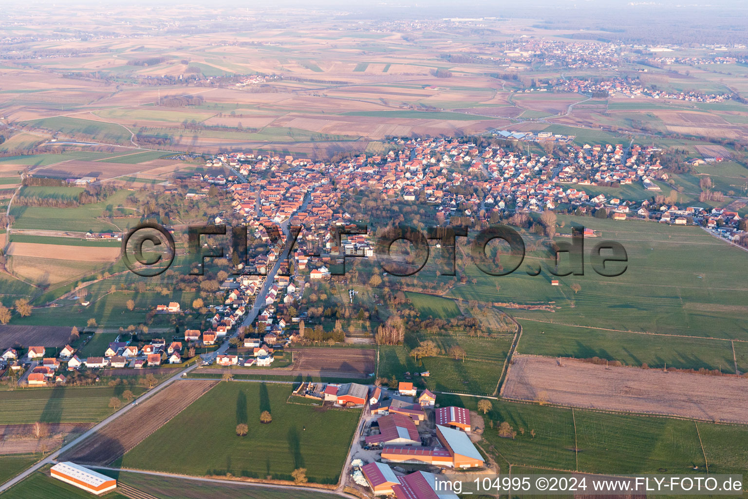 Surbourg dans le département Bas Rhin, France vue du ciel