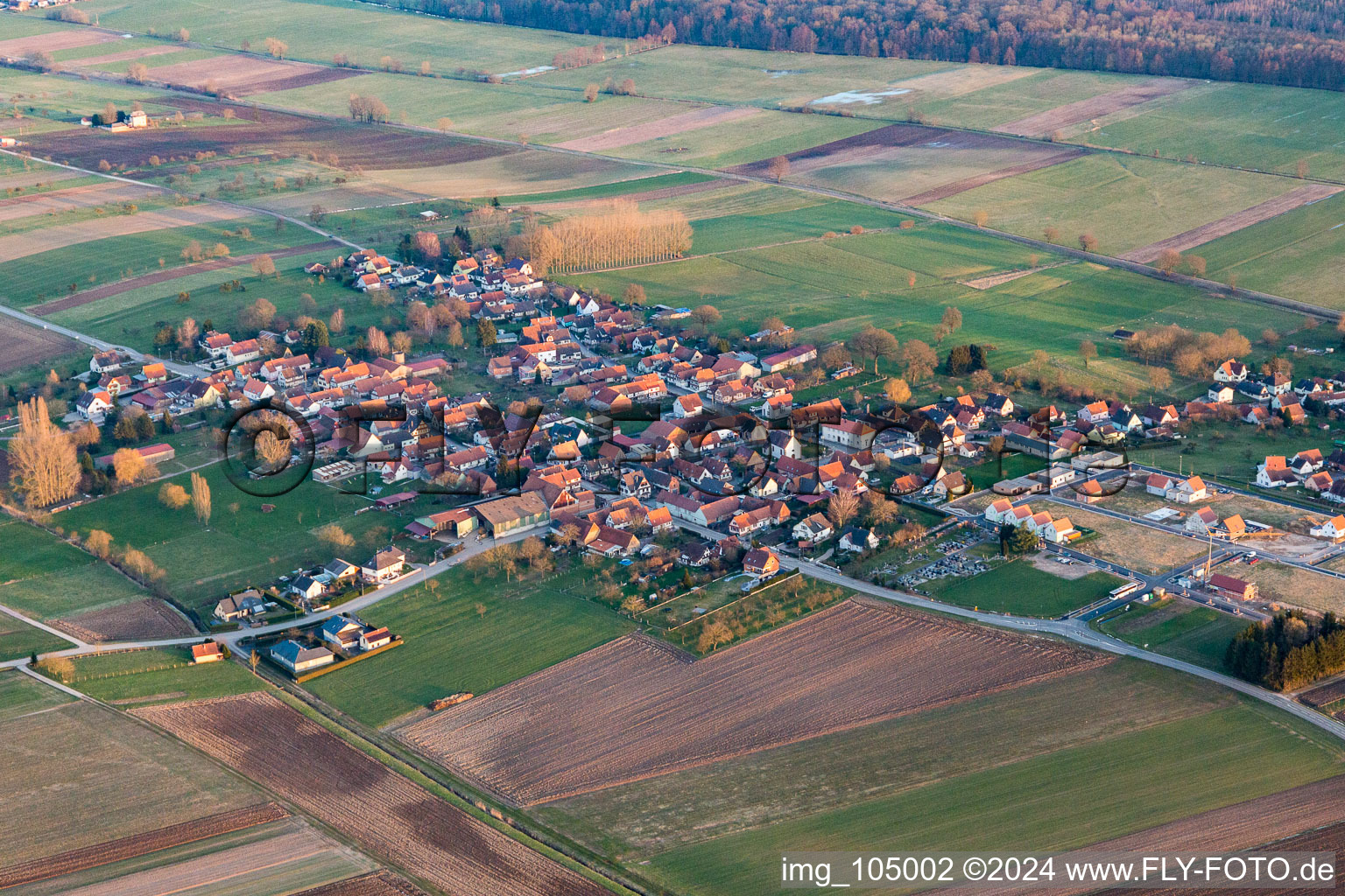 Betschdorf dans le département Bas Rhin, France d'en haut