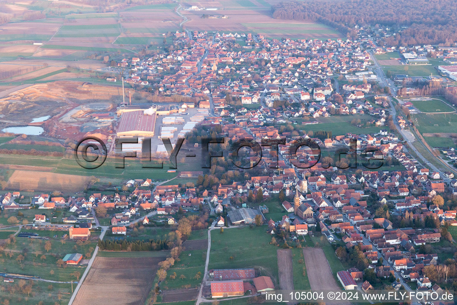 Betschdorf dans le département Bas Rhin, France hors des airs