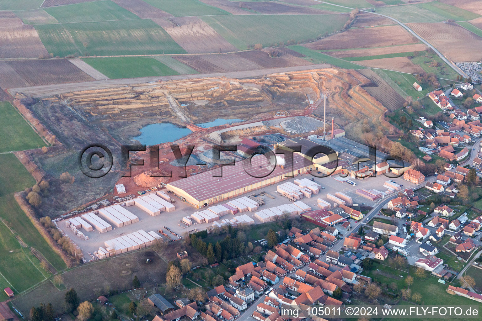 Enregistrement par drone de Betschdorf dans le département Bas Rhin, France