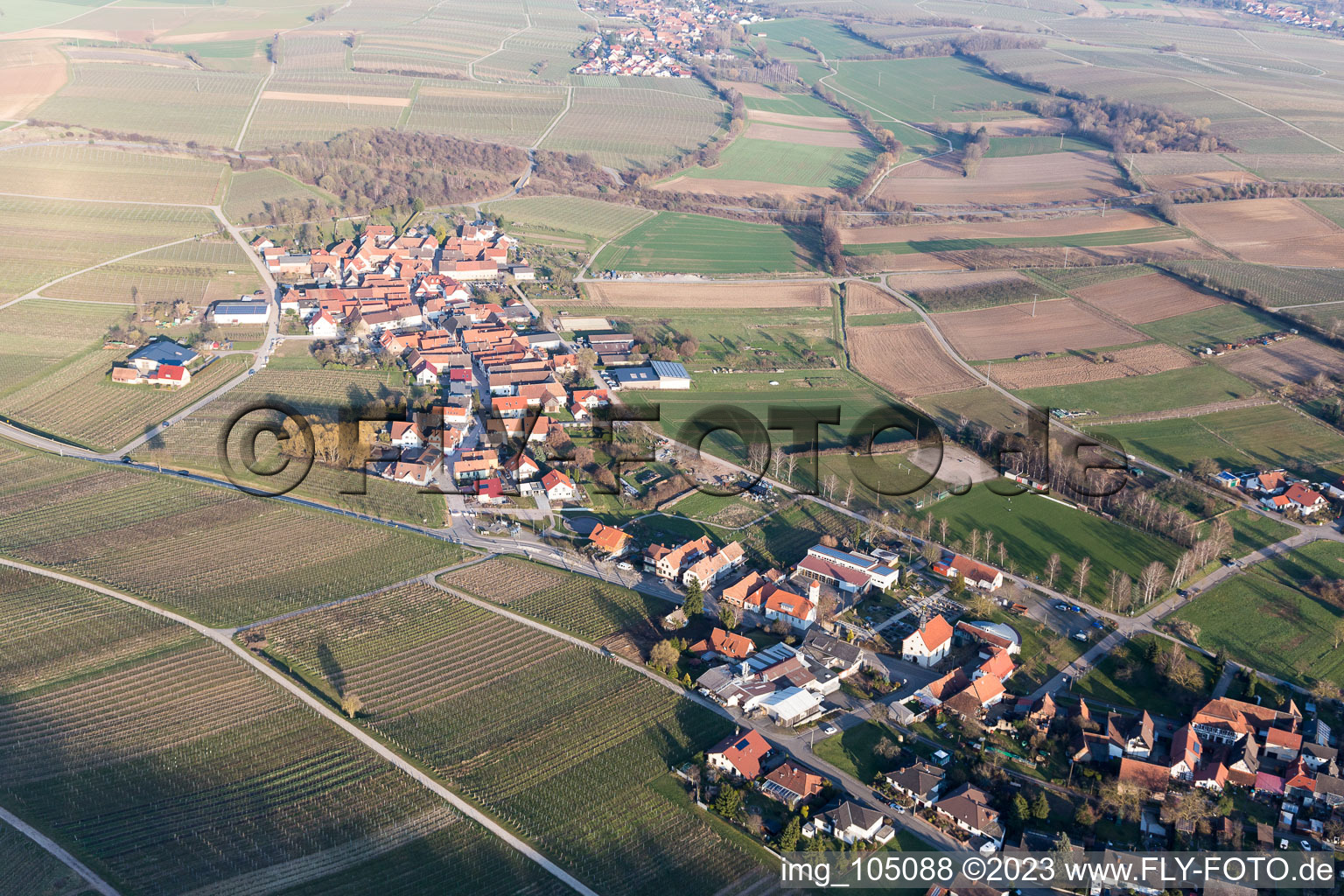 Quartier Drusweiler in Kapellen-Drusweiler dans le département Rhénanie-Palatinat, Allemagne hors des airs