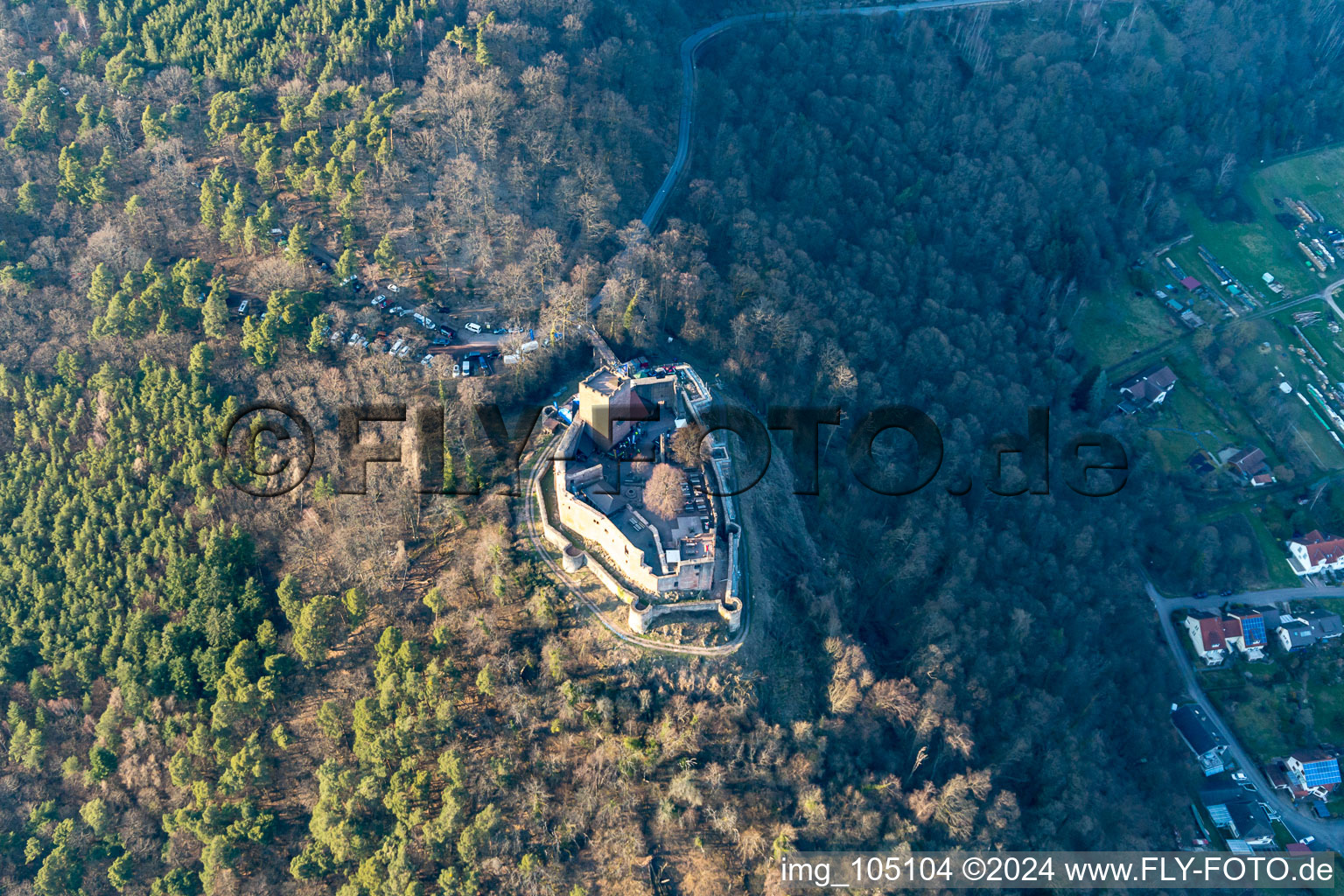 Photographie aérienne de Ruines du château de Landeck à Klingenmünster dans le département Rhénanie-Palatinat, Allemagne