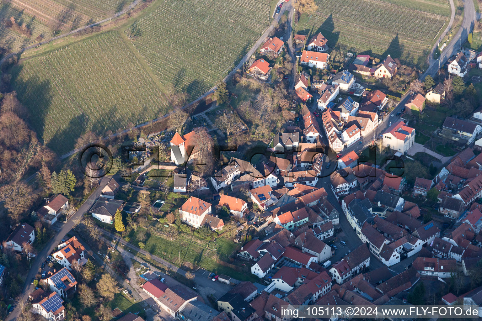 Image drone de Leinsweiler dans le département Rhénanie-Palatinat, Allemagne