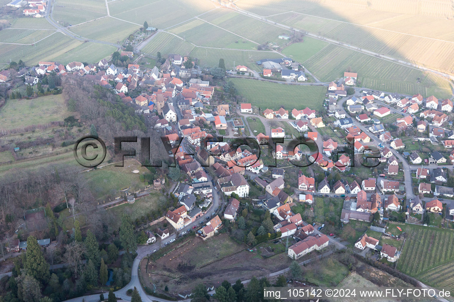 Gleisweiler dans le département Rhénanie-Palatinat, Allemagne vue d'en haut