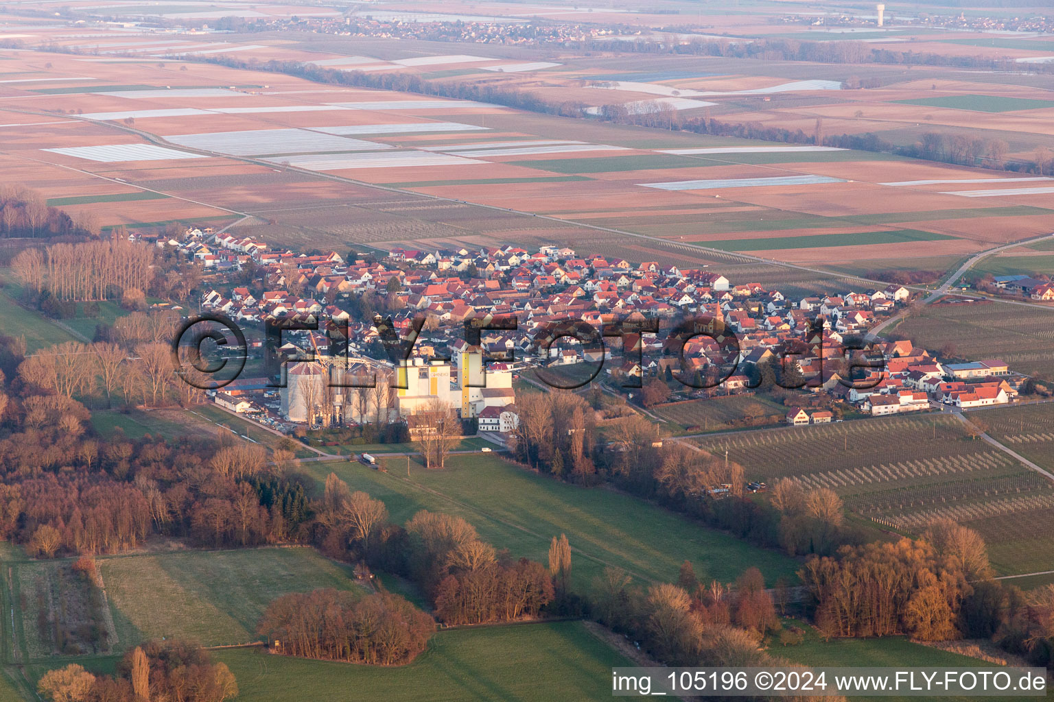 Freimersheim dans le département Rhénanie-Palatinat, Allemagne vue d'en haut