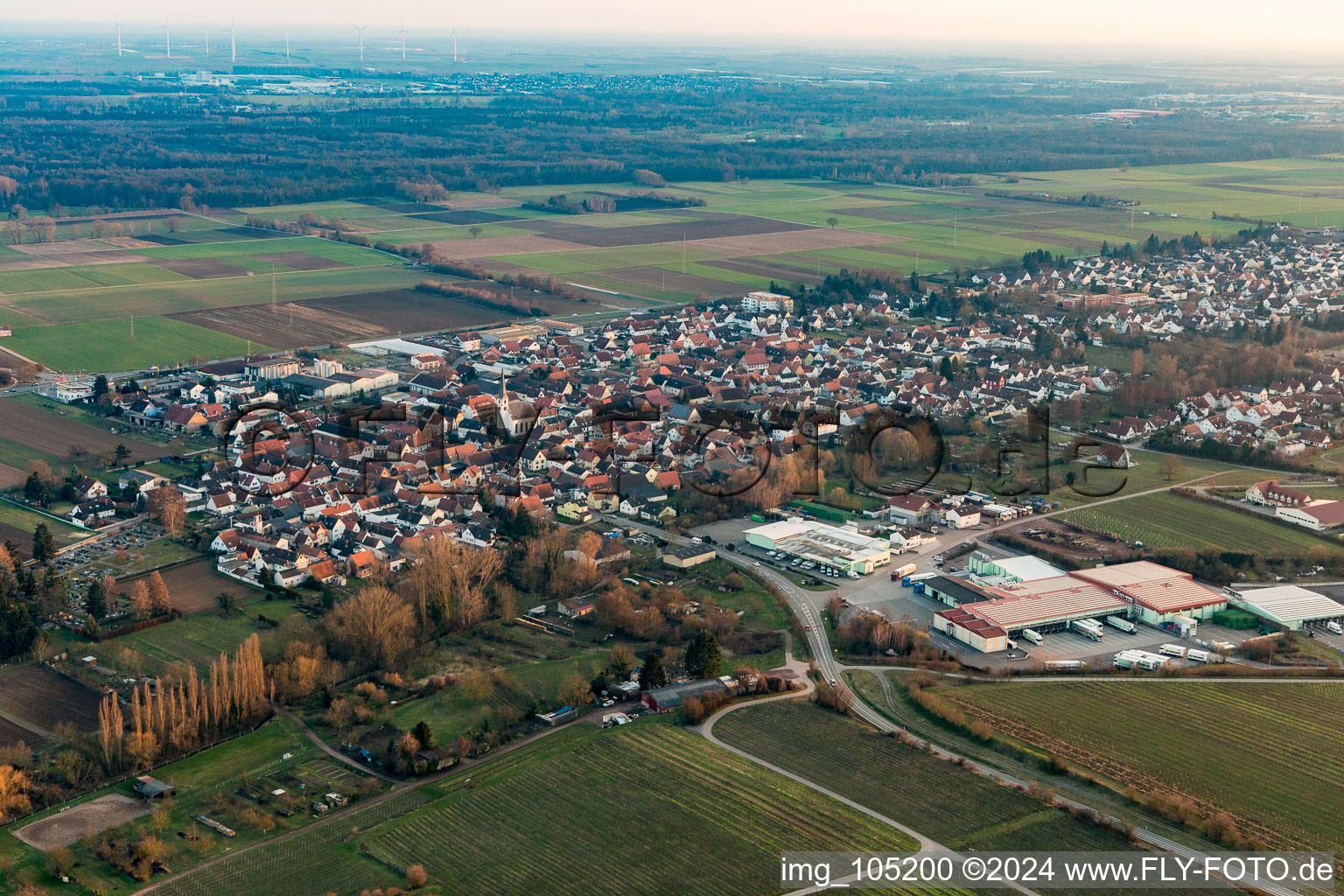 Quartier Niederhochstadt in Hochstadt dans le département Rhénanie-Palatinat, Allemagne vue du ciel