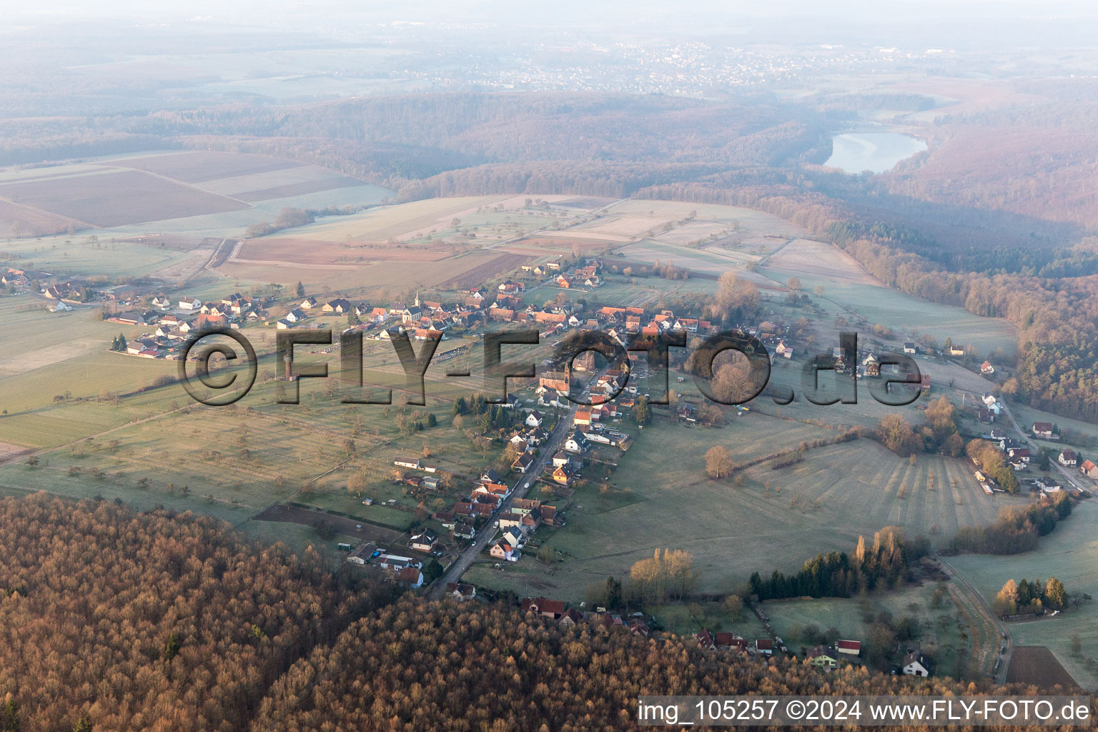 Nehwiller-près-Wœrth dans le département Bas Rhin, France depuis l'avion