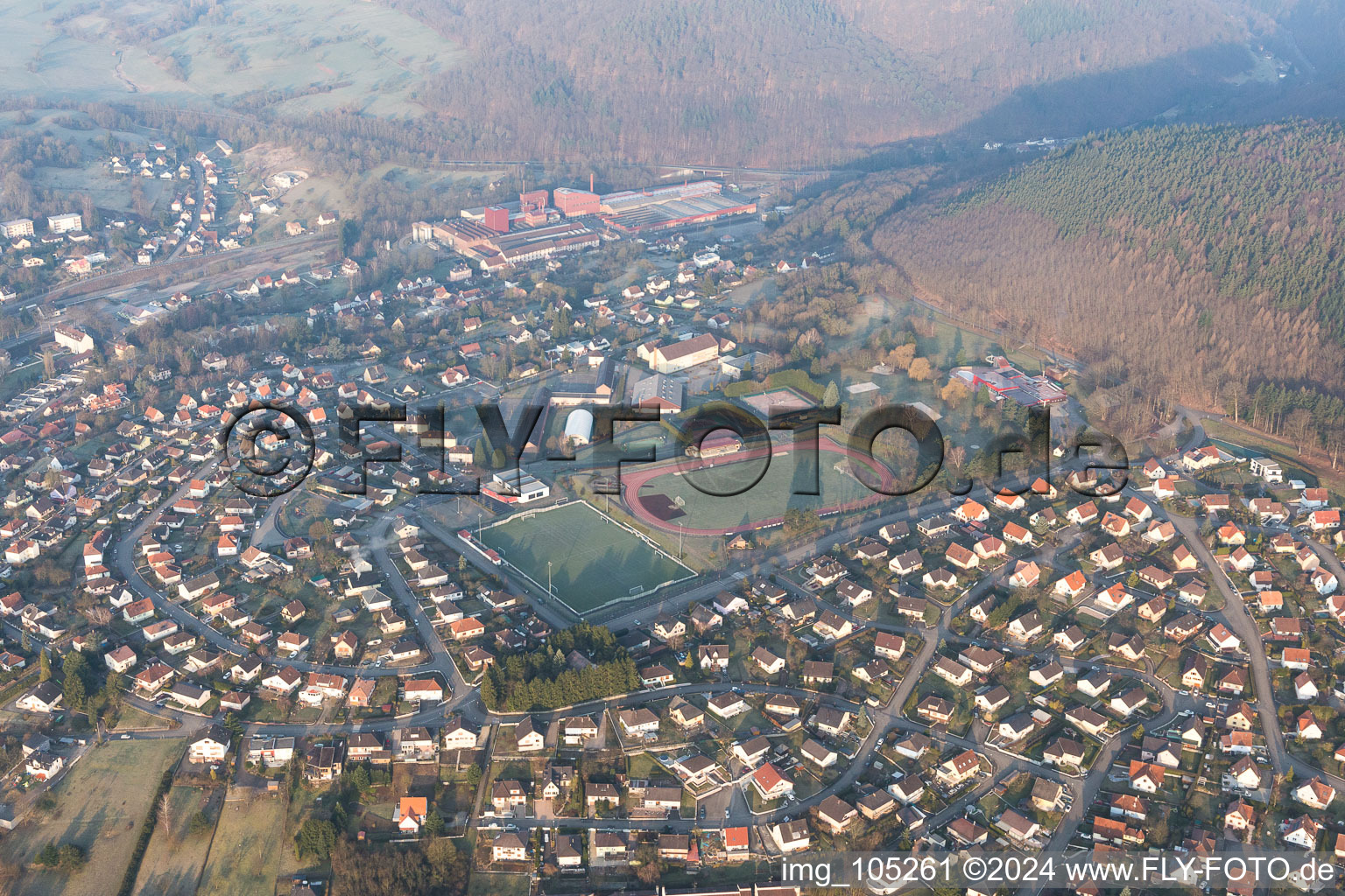 Image drone de Niederbronn-les-Bains dans le département Bas Rhin, France