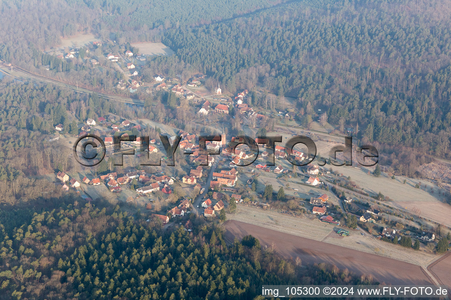 Vue oblique de Sparsbach dans le département Bas Rhin, France