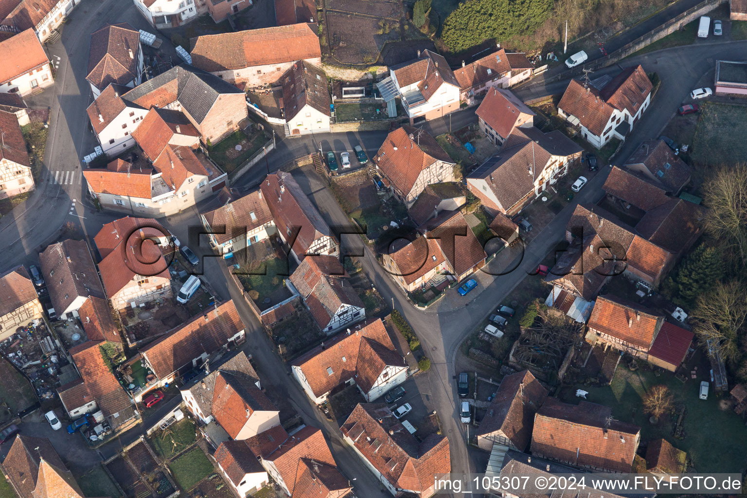 Weiterswiller dans le département Bas Rhin, France d'en haut