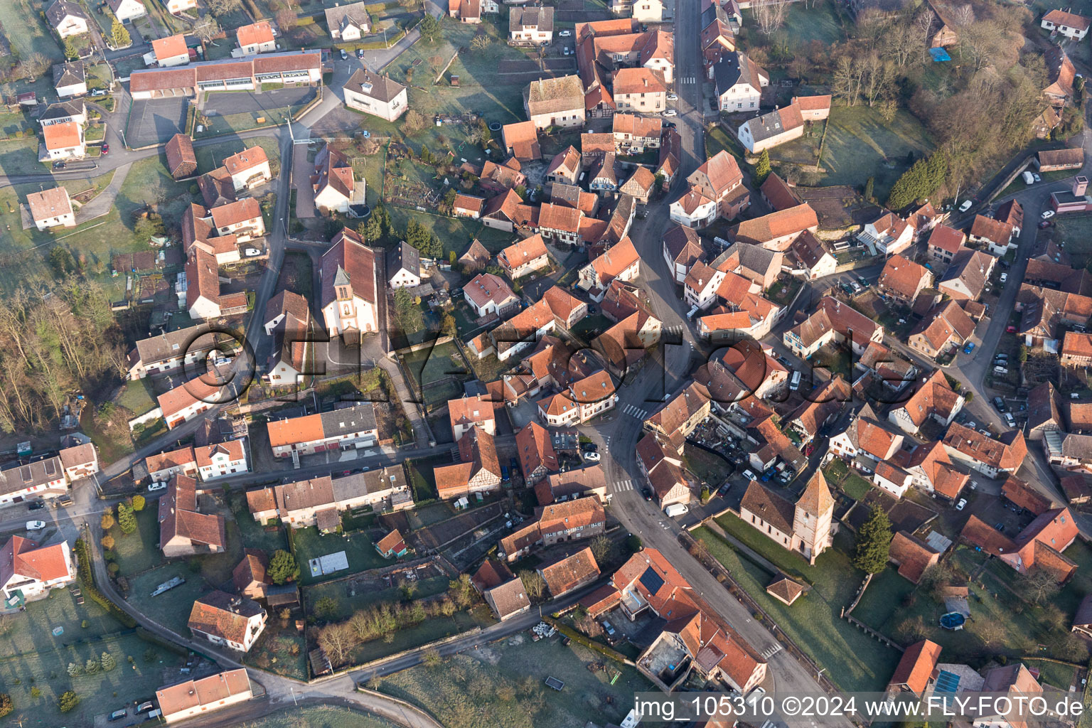 Weiterswiller dans le département Bas Rhin, France depuis l'avion