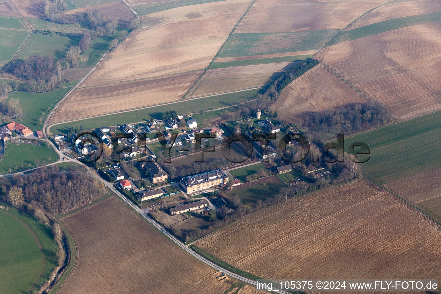 Photographie aérienne de Oberrœdern dans le département Bas Rhin, France