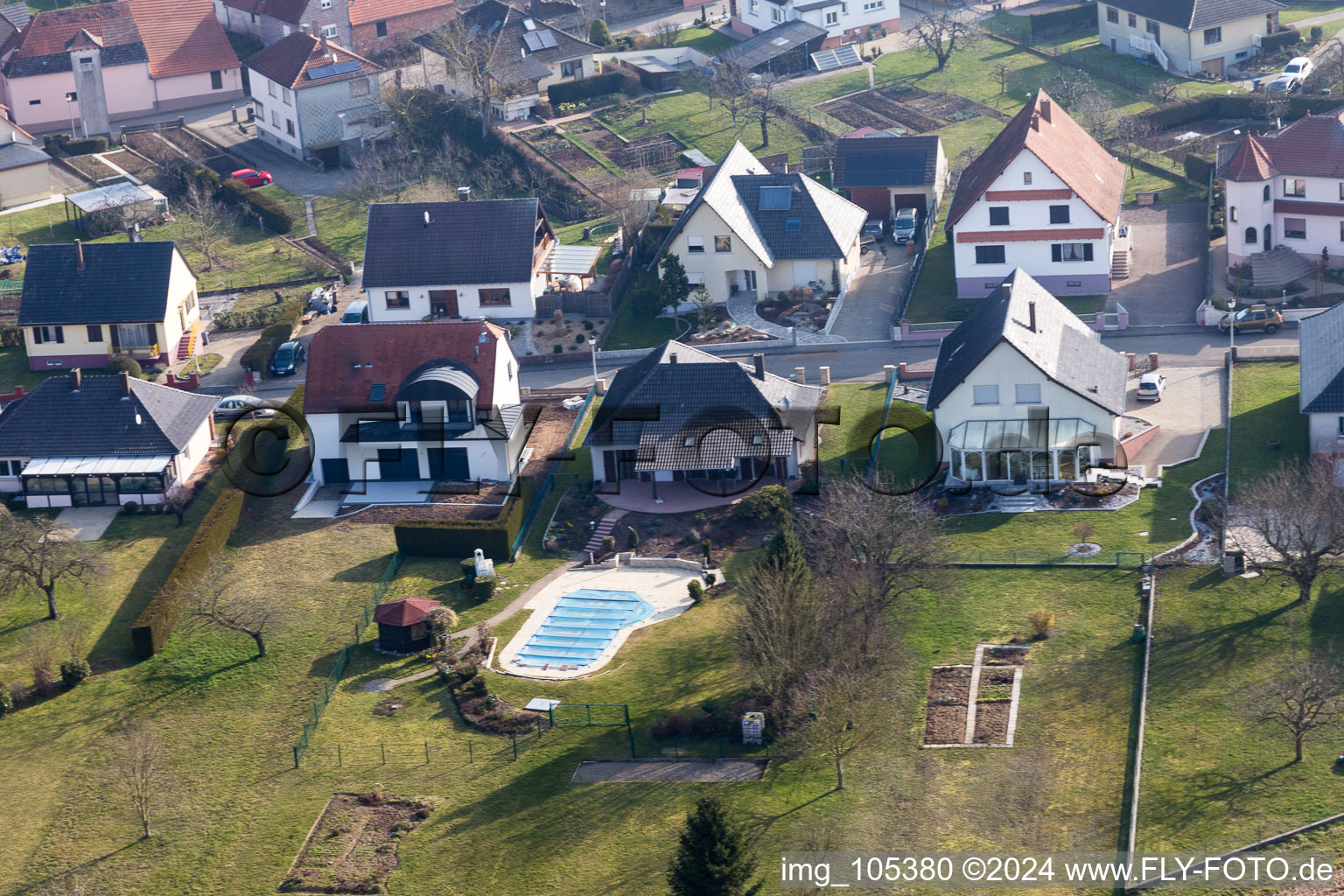 Schleithal dans le département Bas Rhin, France vue du ciel