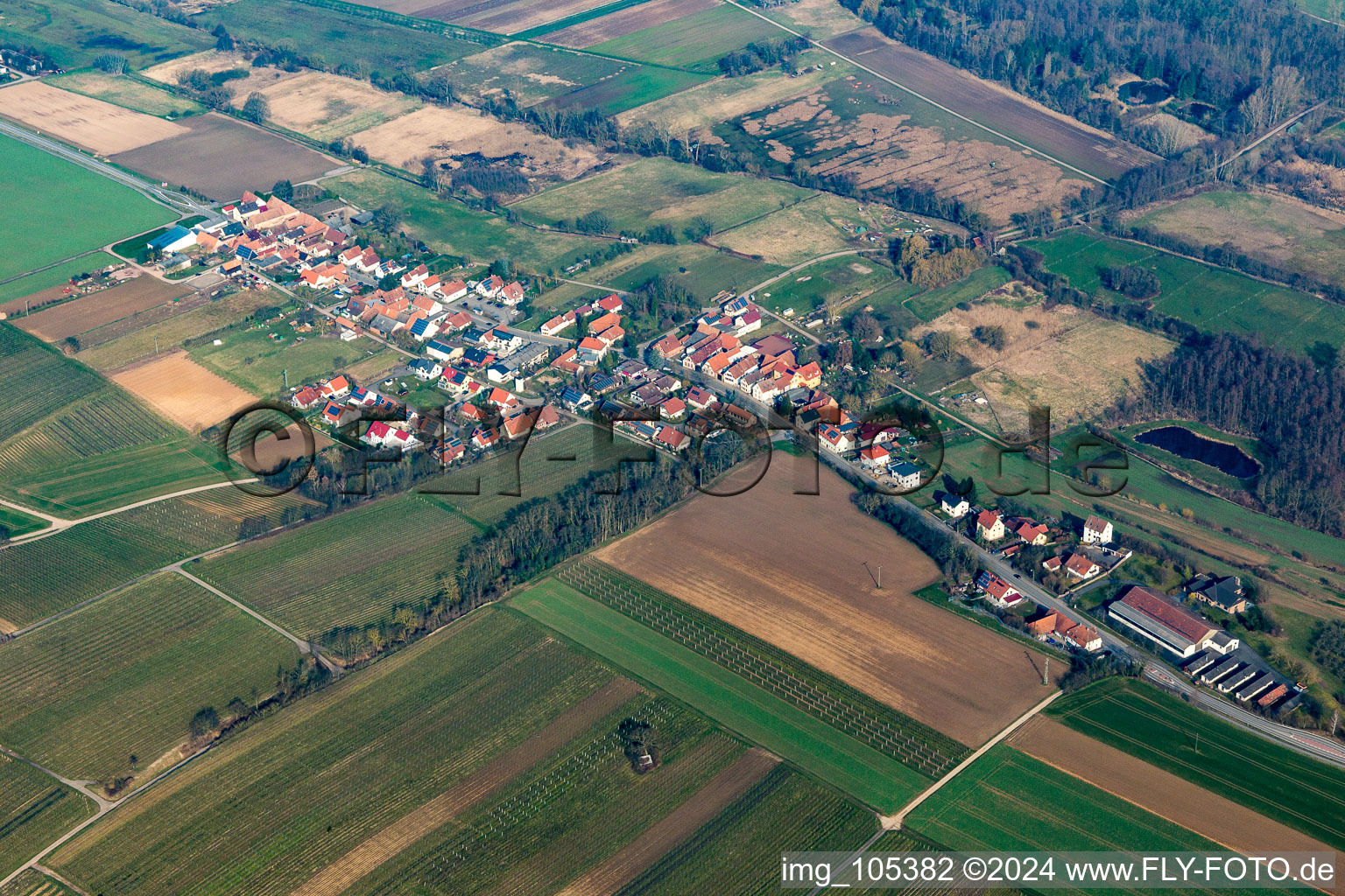 Hergersweiler dans le département Rhénanie-Palatinat, Allemagne vue d'en haut