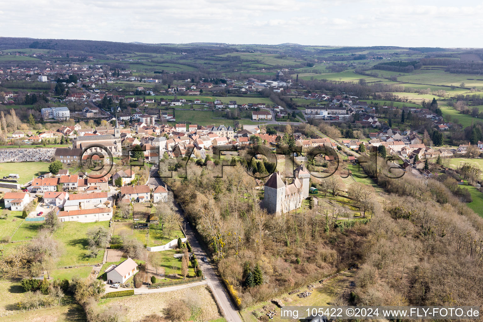 Photographie aérienne de Épinac dans le département Saône et Loire, France