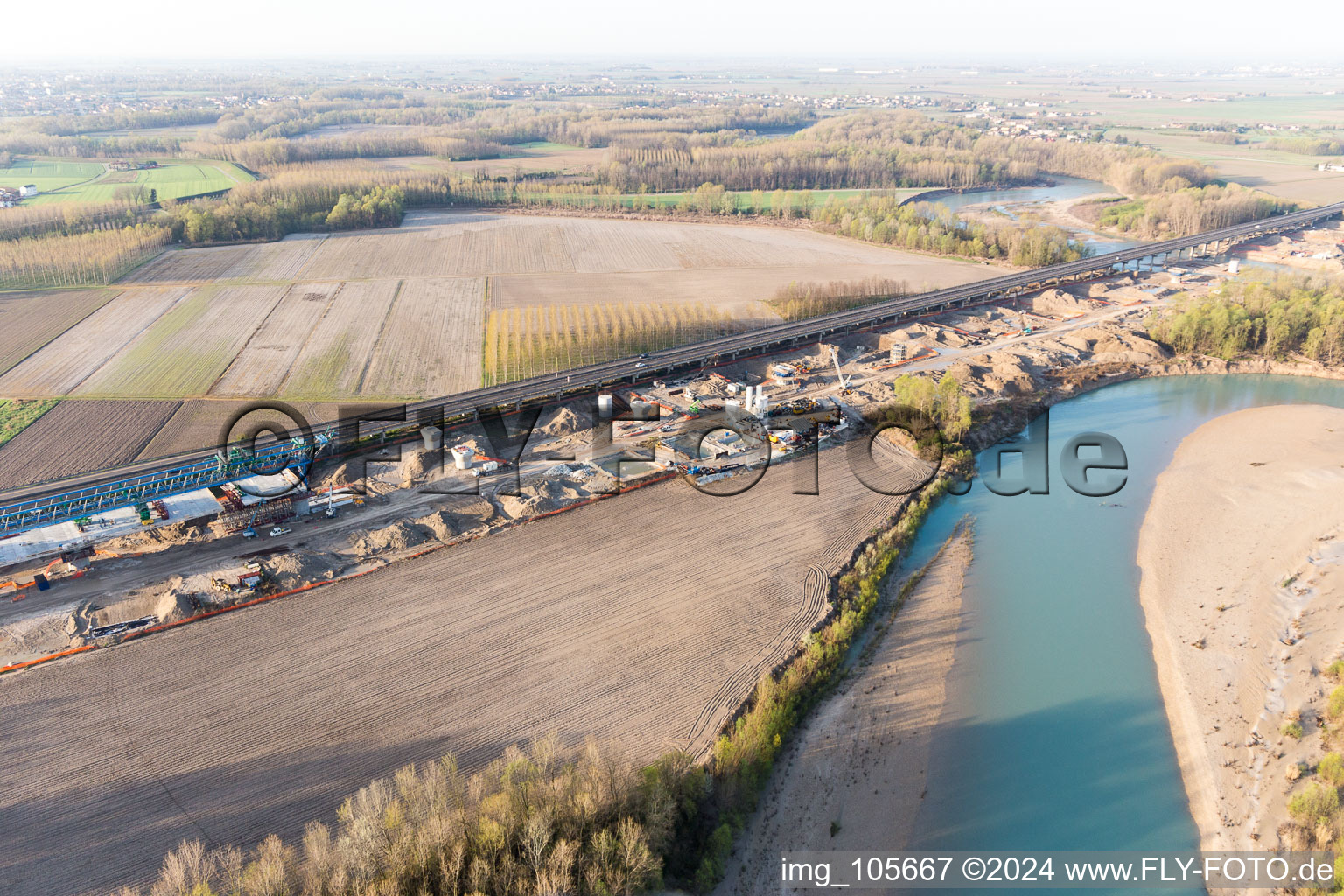 Vue aérienne de Ronchis dans le département Udine, Italie