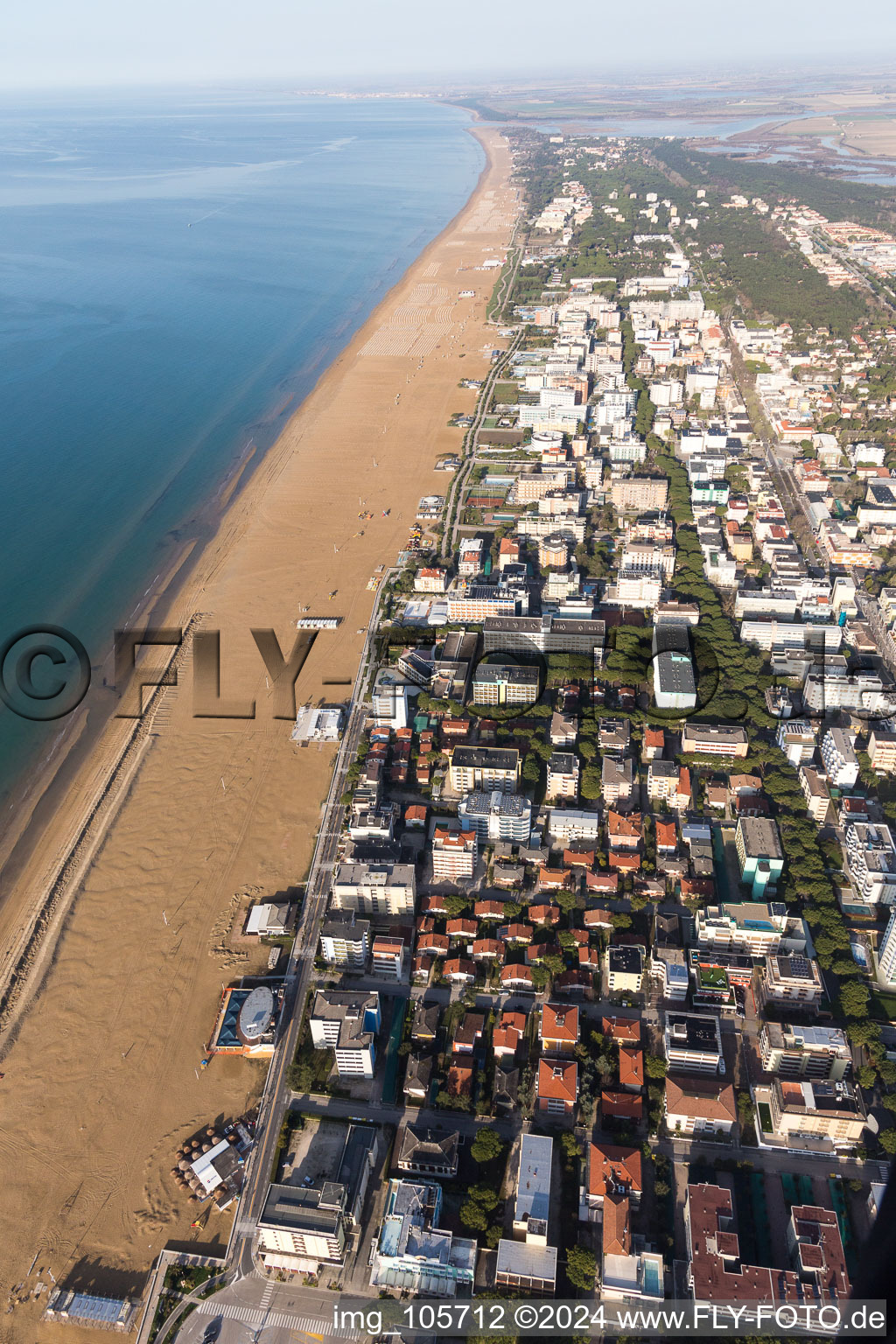 Vue oblique de Bibione dans le département Vénétie, Italie