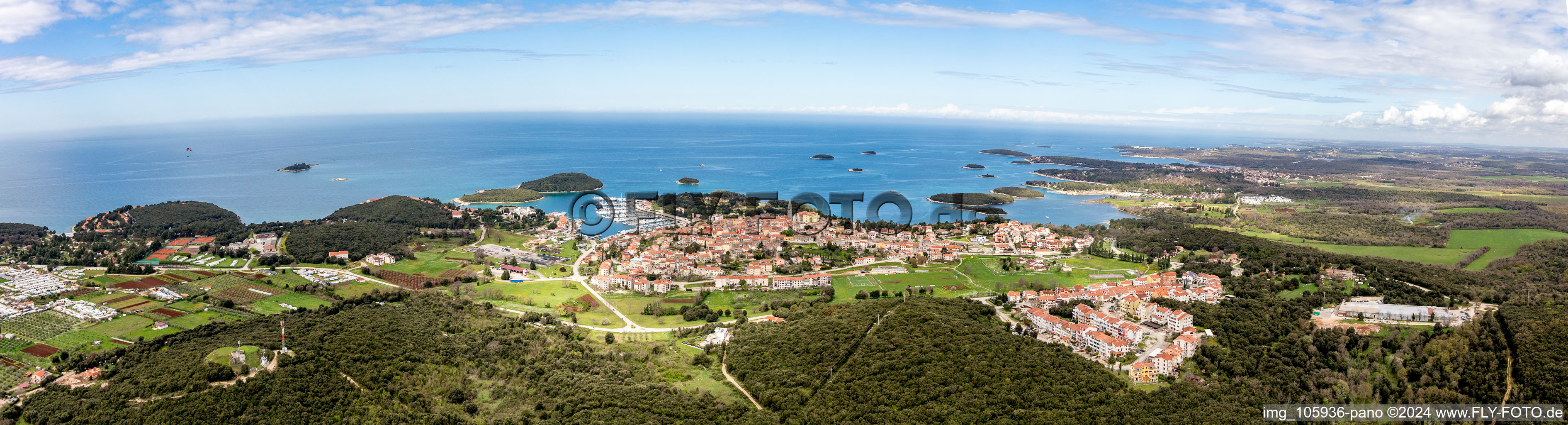 Vue aérienne de Panorama à Vrsar dans le département Gespanschaft Istrien, Croatie