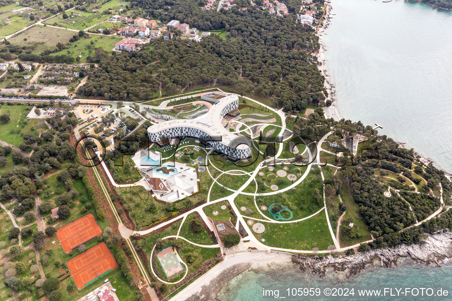 Vue oblique de Rovinj dans le département Gespanschaft Istrien, Croatie