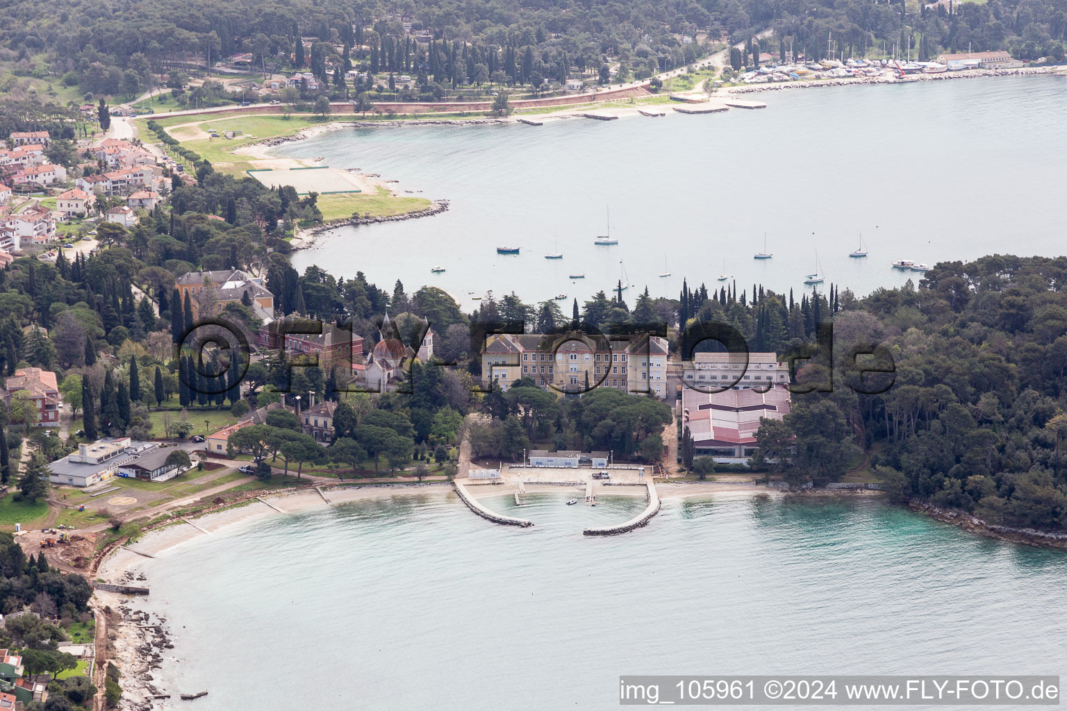 Rovinj dans le département Gespanschaft Istrien, Croatie d'en haut