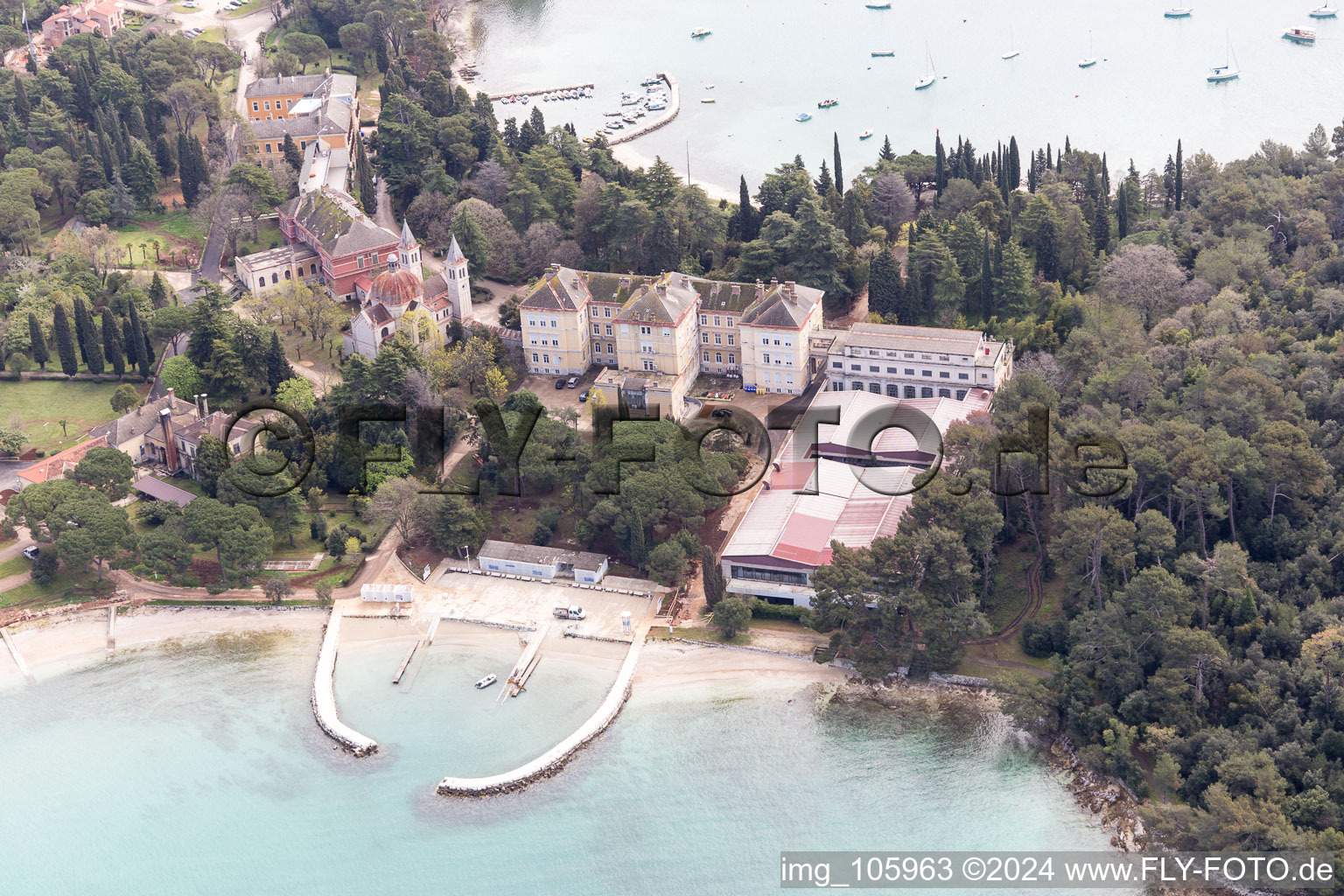 Rovinj dans le département Gespanschaft Istrien, Croatie vue d'en haut