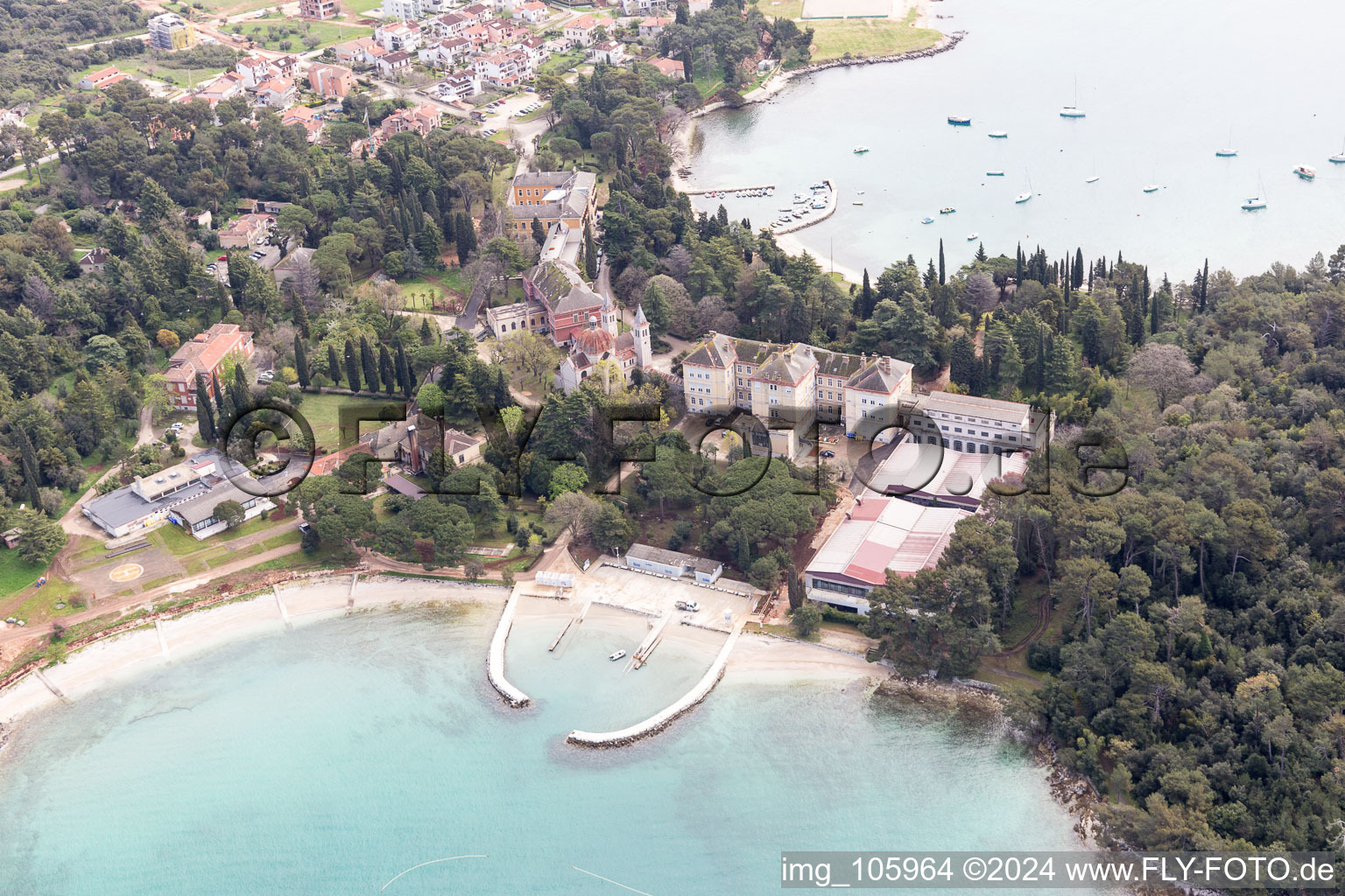 Rovinj dans le département Gespanschaft Istrien, Croatie depuis l'avion