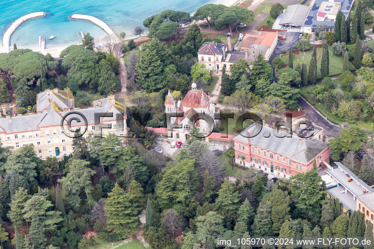 Image drone de Rovinj dans le département Gespanschaft Istrien, Croatie