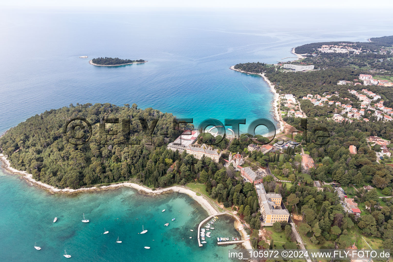 Rovinj dans le département Gespanschaft Istrien, Croatie d'un drone