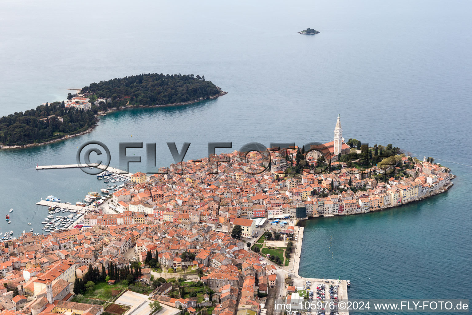 Vue aérienne de Rovinj dans le département Gespanschaft Istrien, Croatie