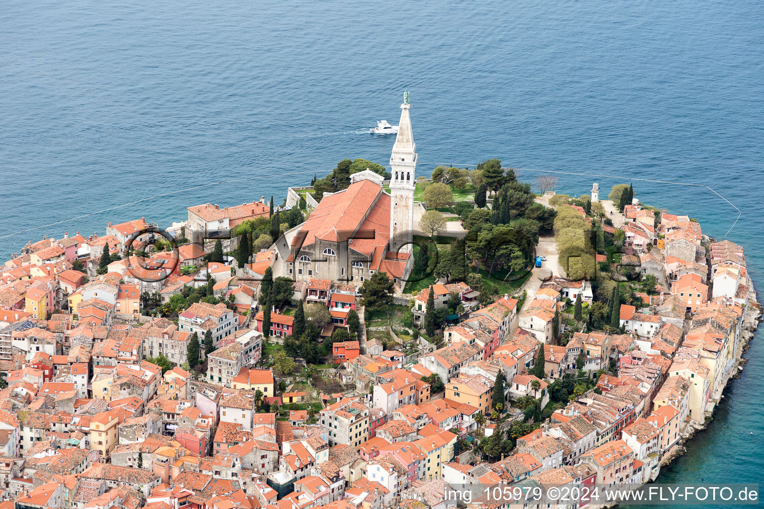 Rovinj dans le département Gespanschaft Istrien, Croatie d'en haut