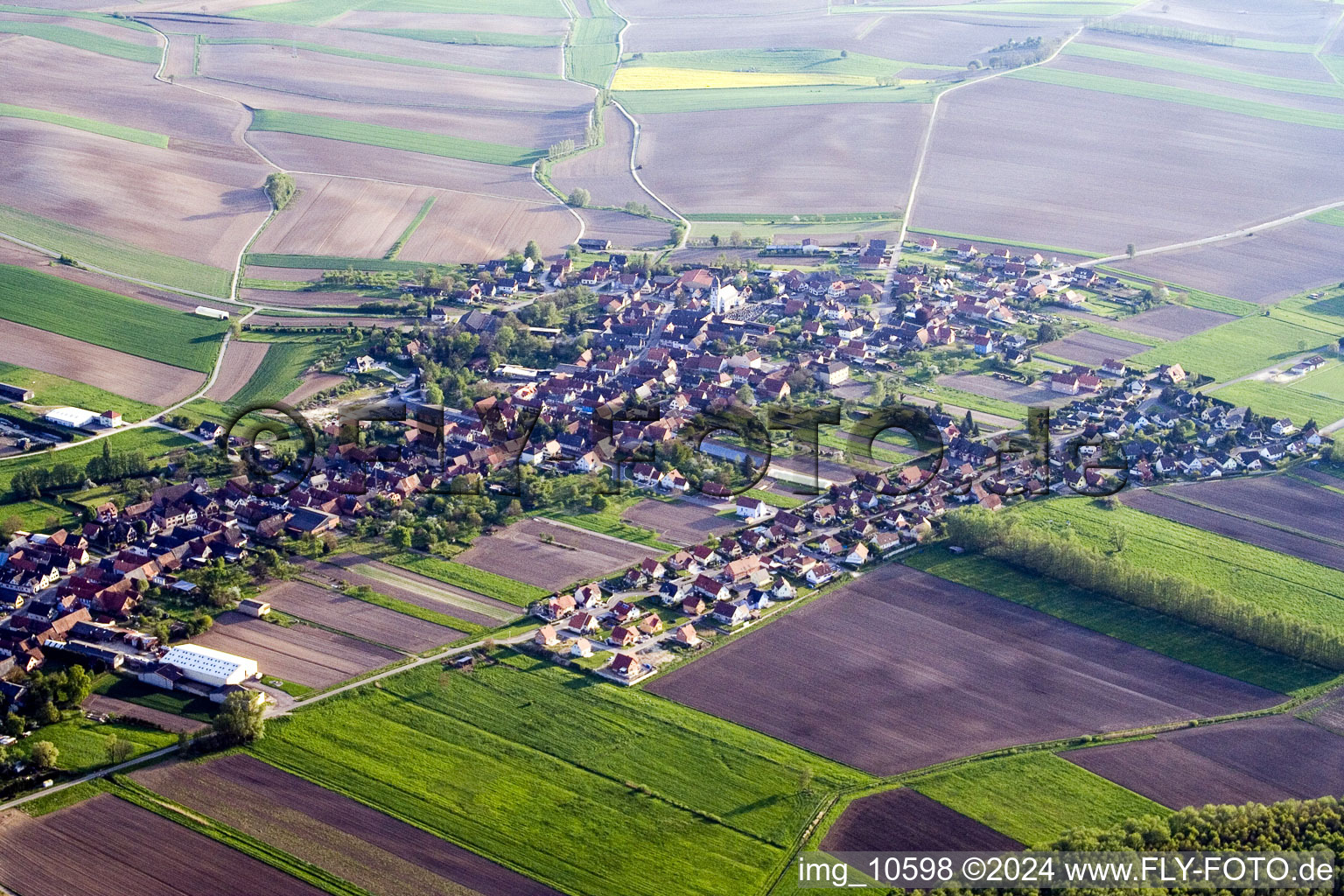 Scheibenhard dans le département Bas Rhin, France depuis l'avion