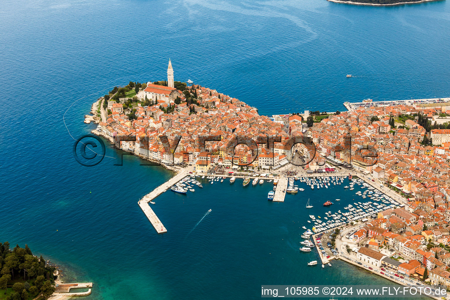 Rovinj dans le département Gespanschaft Istrien, Croatie vue du ciel