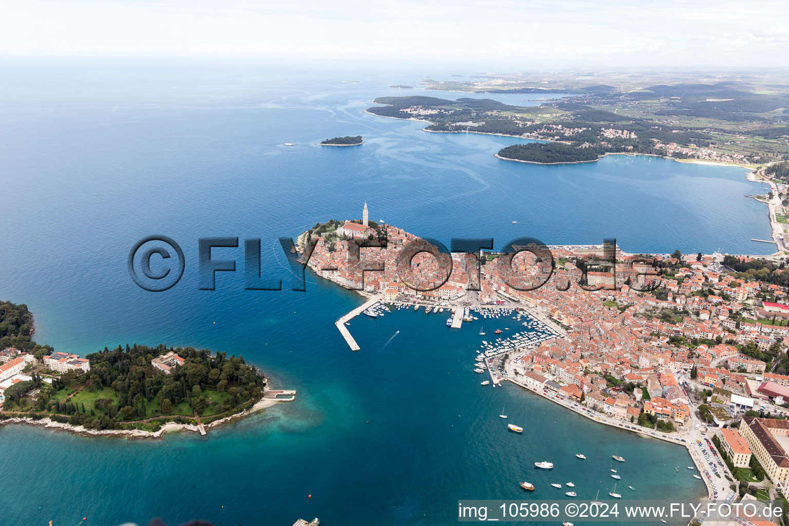 Enregistrement par drone de Rovinj dans le département Gespanschaft Istrien, Croatie