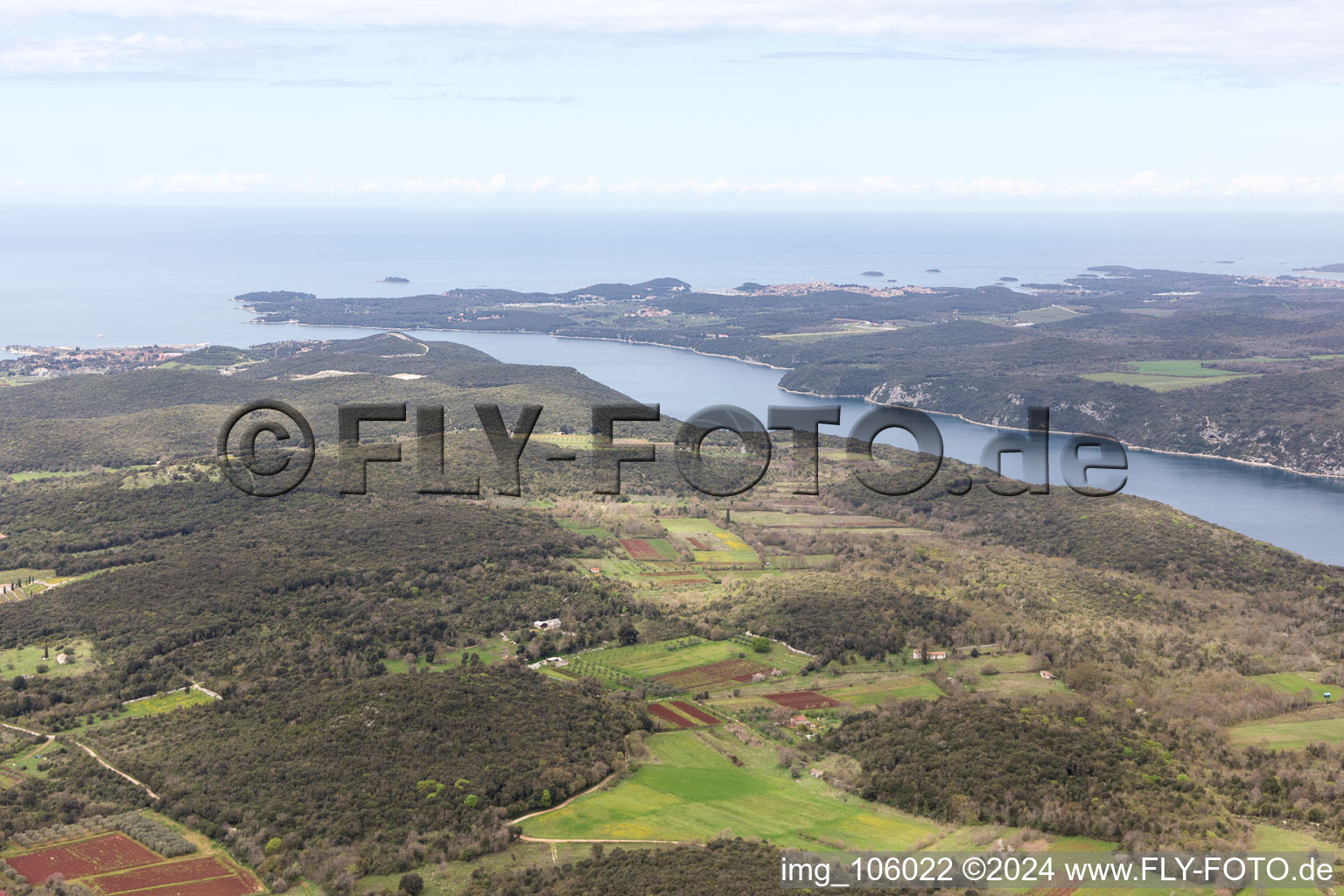 Rovinjsko Selo dans le département Gespanschaft Istrien, Croatie depuis l'avion