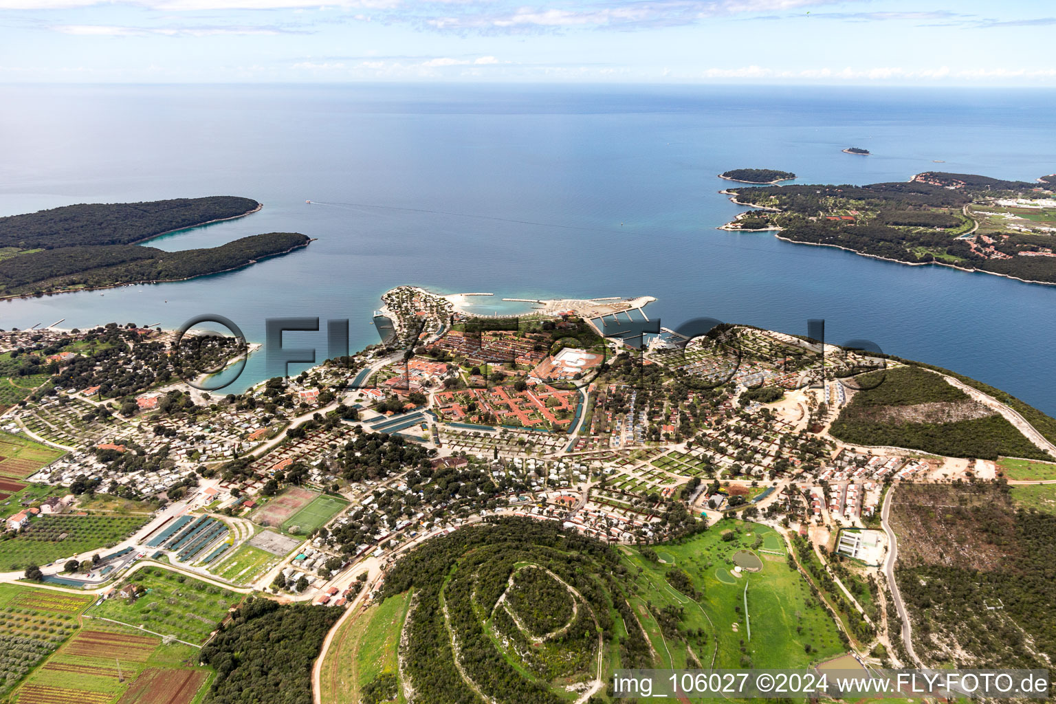 Vue oblique de Rovinj dans le département Gespanschaft Istrien, Croatie