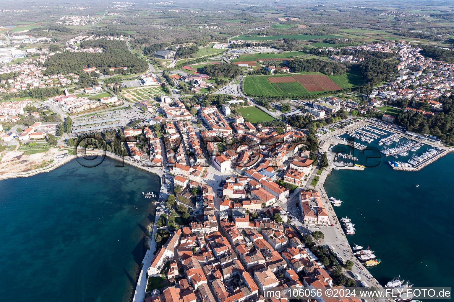 Poreč dans le département Gespanschaft Istrien, Croatie d'en haut