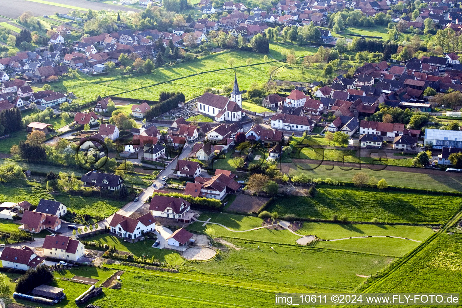 Photographie aérienne de Seebach dans le département Bas Rhin, France