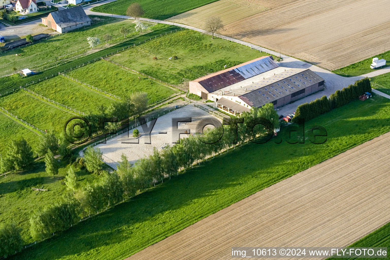 Vue oblique de Seebach dans le département Bas Rhin, France